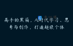 高手的黑箱，AI时代学习、思考与创作，打造超级个体