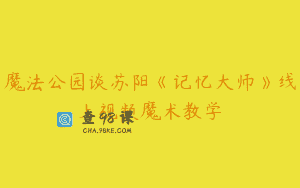 魔法公园谈苏阳《记忆大师》线上视频魔术教学