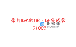 源自IBM的HR·BP实战营-D100B