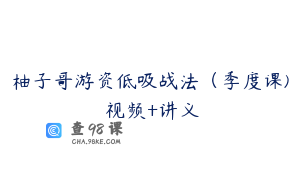 柚子哥游资低吸战法（季度课) 视频+讲义