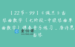 【22节-￥99】《佩兰》古琴曲教学（七阶段-中级琴曲单曲教学）弹奏音乐练习_唐诗思古琴