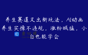 养生赛道又出新玩法，AI动画养生实操不违规，涨粉贼猛，小白也能学会