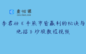 李君壮《牛熊市皆赢利的秘诀与绝招》炒股教程视频