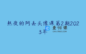熬夜的阿丢头像课第2期2023年