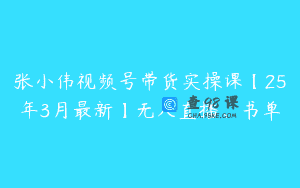 张小伟视频号带货实操课【25年3月最新】无人直播、书单