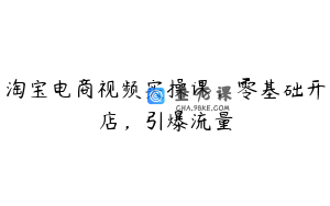 淘宝电商视频实操课，零基础开店，引爆流量