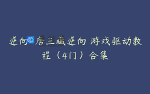 逆向-唐三藏逆向 游戏驱动教程（4门）合集