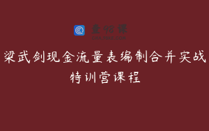 梁武剑现金流量表编制合并实战特训营课程
