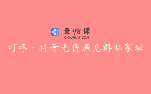 叮咚·抖音无货源店群私家班