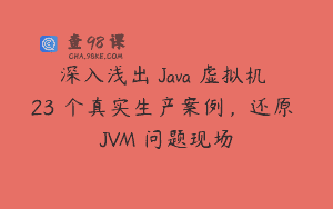 深入浅出 Java 虚拟机 23 个真实生产案例，还原 JVM 问题现场