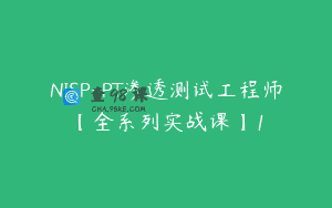 NISP-PT渗透测试工程师【全系列实战课】1