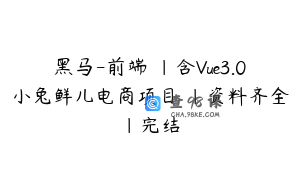 黑马-前端 |含Vue3.0小兔鲜儿电商项目 |资料齐全|完结