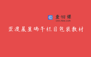 罡渡晨星端午栏目包装教材