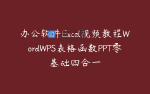 办公软件Excel视频教程WordWPS表格函数PPT零基础四合一