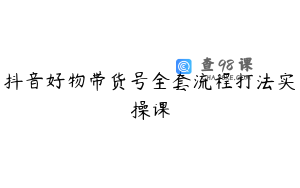 抖音好物带货号全套流程打法实操课