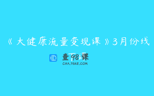 《大健康流量变现课》3月份线下课