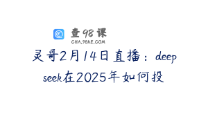 灵哥2月14日直播：deepseek在2025年如何投