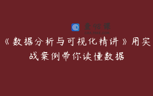 《数据分析与可视化精讲》用实战案例带你读懂数据