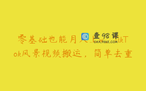 零基础也能月入上w，TikTok风景视频搬运，简单去重