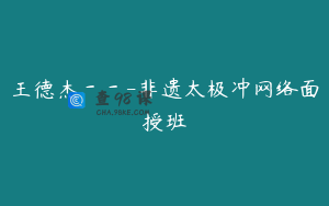 王德杰－－-非遗太极冲网络面授班