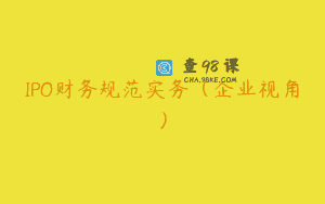 IPO财务规范实务（企业视角）
