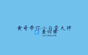黄哥带你小白变大神