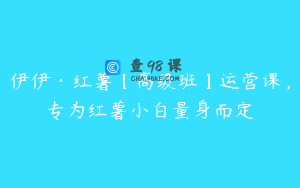 伊伊·红薯【高级班】运营课,专为红薯小白量身而定