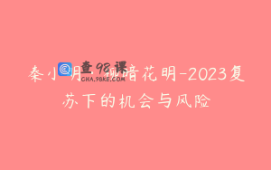 秦小明·柳暗花明-2023复苏下的机会与风险
