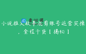 小说推文故事混剪账号运营实操，全程干货【揭秘】