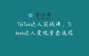 TikTok达人实战课，Tiktok达人变现全套流程