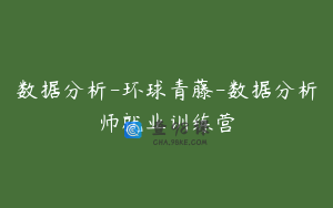 数据分析-环球青藤-数据分析师就业训练营