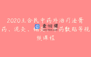 2020王合民中药外治疗法膏药、泥灸、铺灸、中药敷贴等视频课程