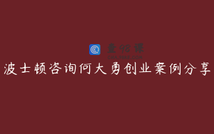 波士顿咨询何大勇创业案例分享