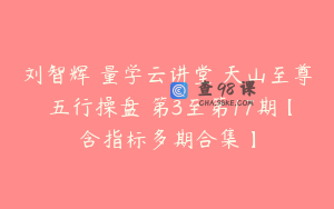 刘智辉 量学云讲堂 天山至尊 五行操盘 第3至第17期【含指标多期合集】