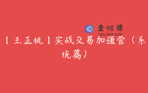 【王正桃】实战交易加强营（系统篇）