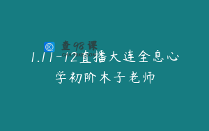 1.11-12直播大连全息心学初阶木子老师