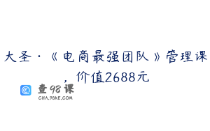 大圣·《电商最强团队》管理课，价值2688元