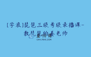 [学浪]琵琶三级考级录播课-教琵琶的姜老师