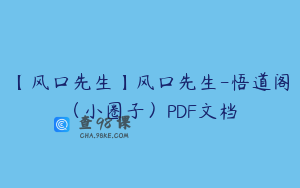 【风口先生】风口先生-悟道阁（小圈子）PDF文档