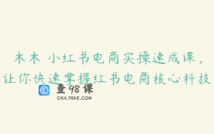 木木・小红书电商实操速成课，让你快速掌握红书电商核心科技