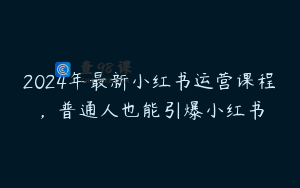 2024年最新小红书运营课程，普通人也能引爆小红书