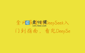 全网最全的DeepSeek入门到指南，看完DeepSe