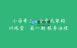 小马哥 Java 分布式架构训练营 – 第一期 服务治理