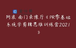 阿浪 南门录像厅《PR零基础系统学剪辑思维训练营2021》