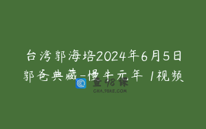 台湾郭海培2024年6月5日郭爸典藏-慢牛元年 1视频