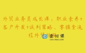 外贸业务员成长课：职业素养+客户开发+谈判策略、掌握全流程外贸技能