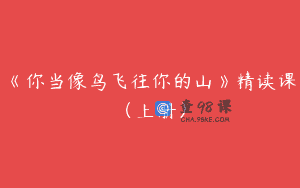 《你当像鸟飞往你的山》精读课（上册）