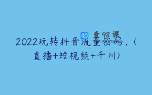 2022玩转抖音流量密码，(直播+短视频+千川) 