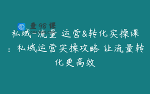 私域-流量 运营&转化实操课：私域运营实操攻略 让流量转化更高效