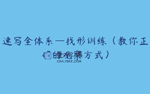 速写全体系—找形训练（教你正确的观察方式）